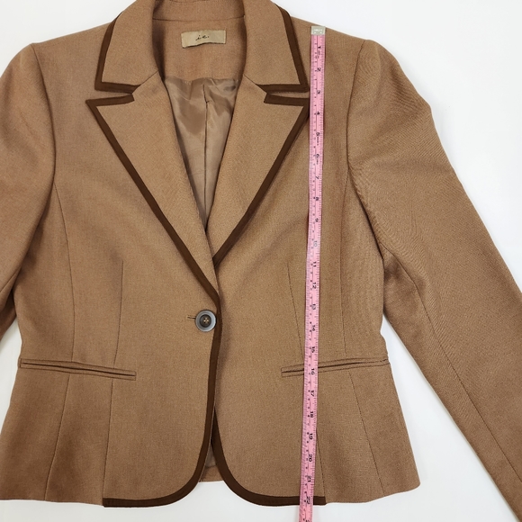 i.e. Brown Blazer Single Breasted One Button Lined Jacket Size 10 - Picture 12 of 13